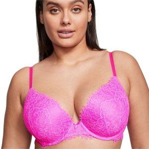 NWT Victoria's Secret Dream Angels Full Coverage No Wire Lace Bra Pink Berry 38D